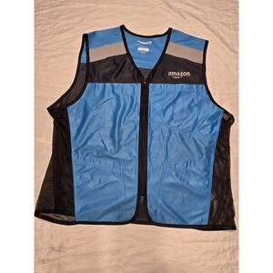 Amazon Vest Flex Driver Full zip Blue Reflective XL Delivery Safety Logo See Pic